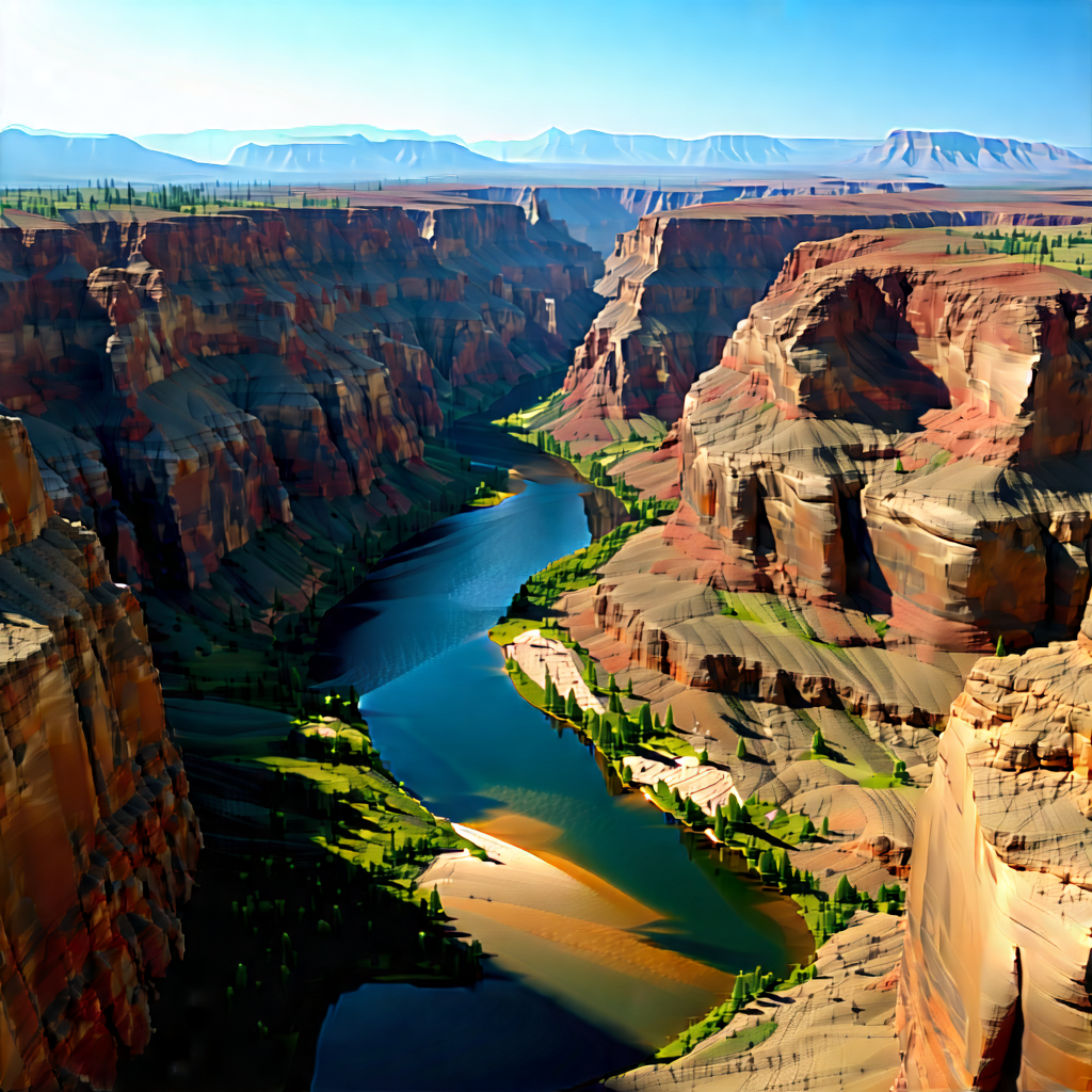 Nature 3d Render: Aerial View Of Canyon System With Beautiful Landscape