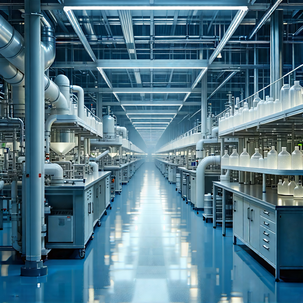 Tech Macro Photography: Healthcare Technology In Manufacturing Facility With Large, Clean,