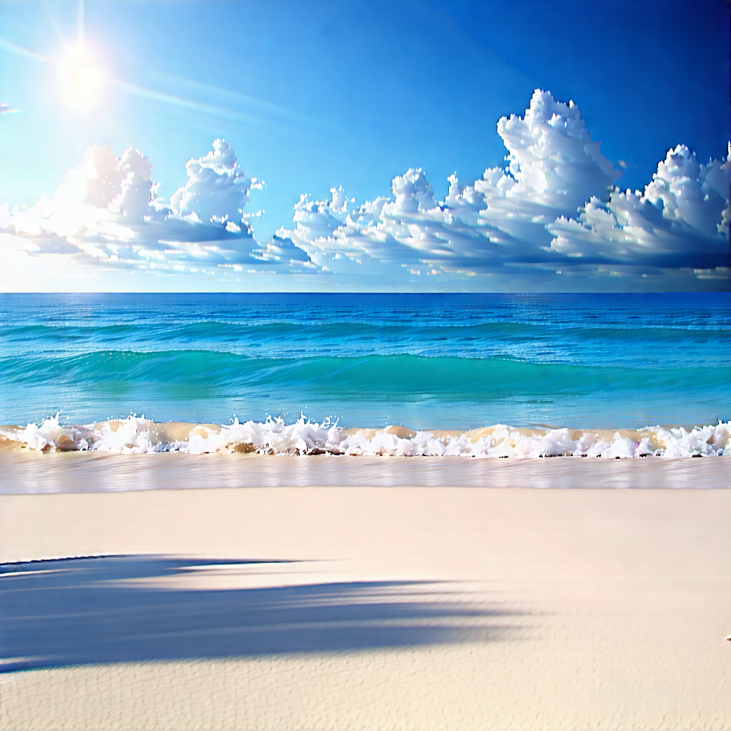 Lifestyle Digital Illustration: Beach Day During Holiday Season With Beautiful Beach