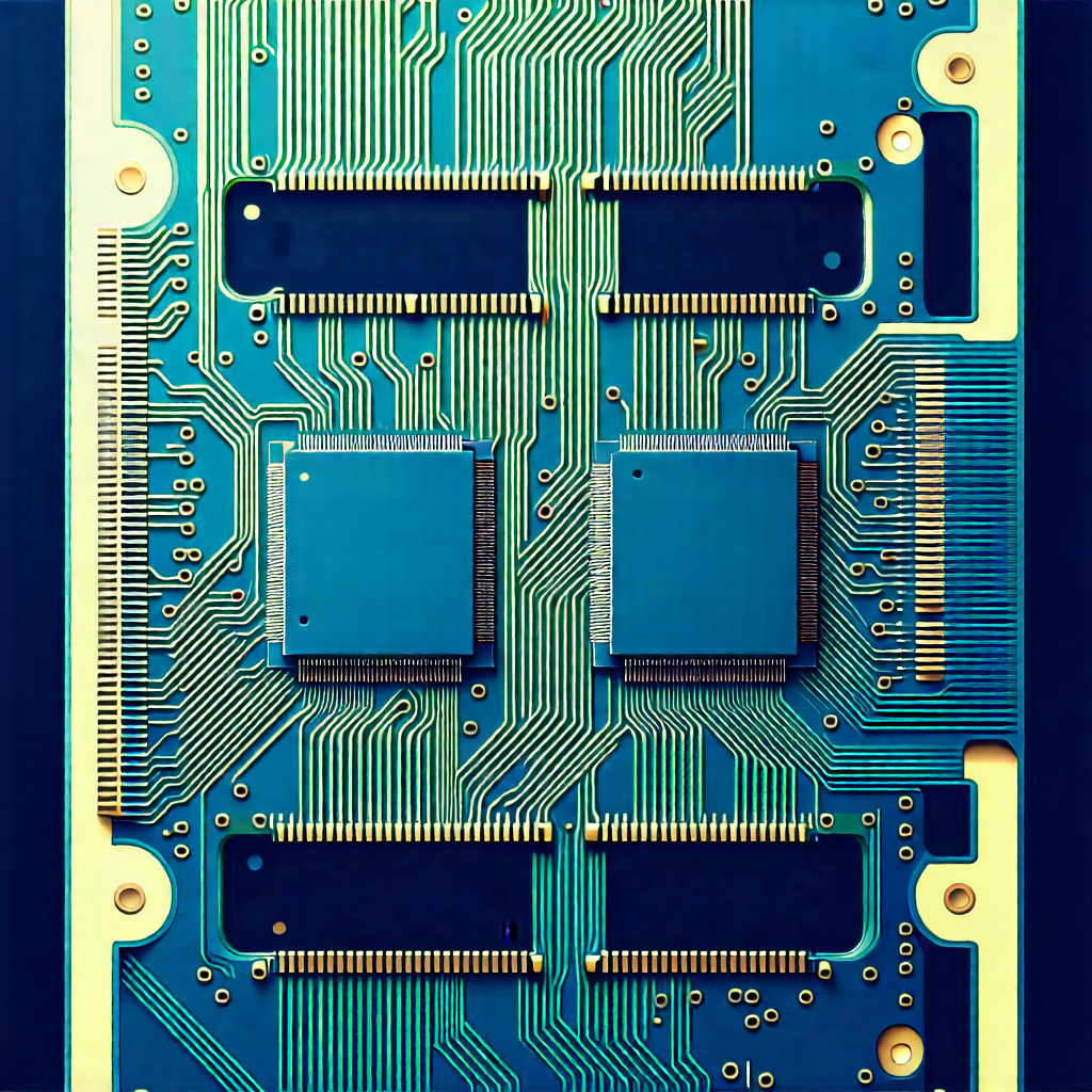 Tech Linocut Print: Close-up of memory module
