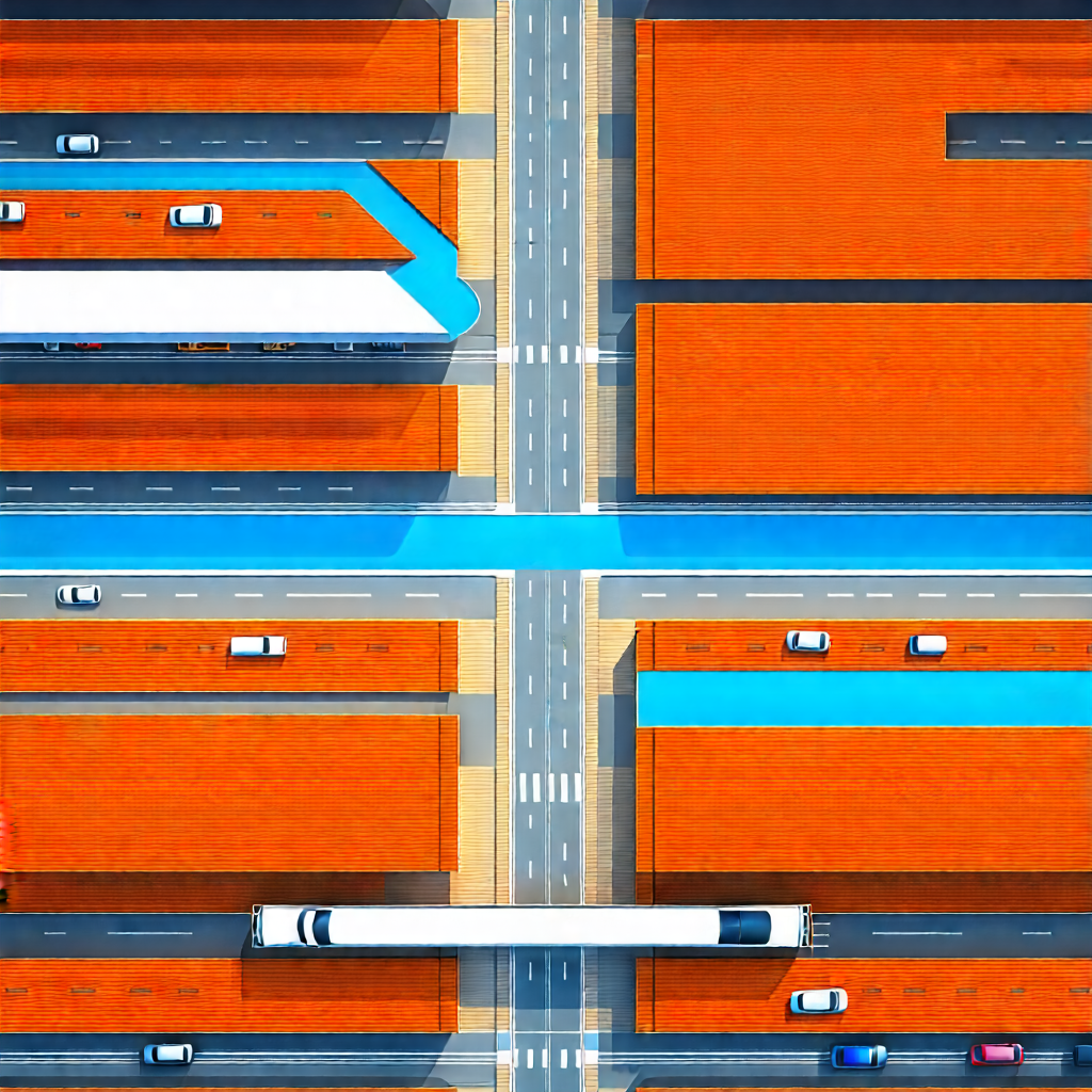 Urban Infographic Style: Aerial View Of Transportation Hub With Image, There