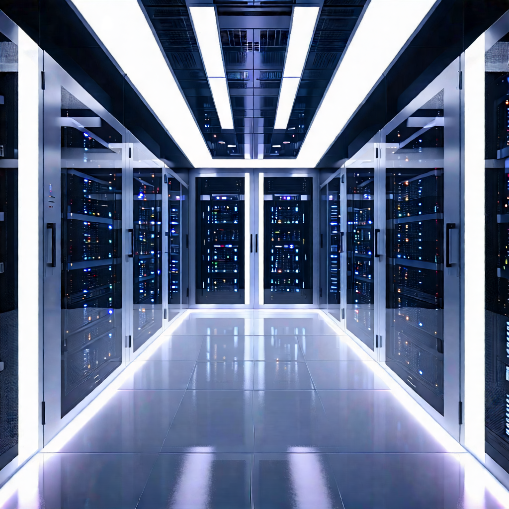 Tech Hdr Photography: (futuristic:1.14) Server Room With Image, There