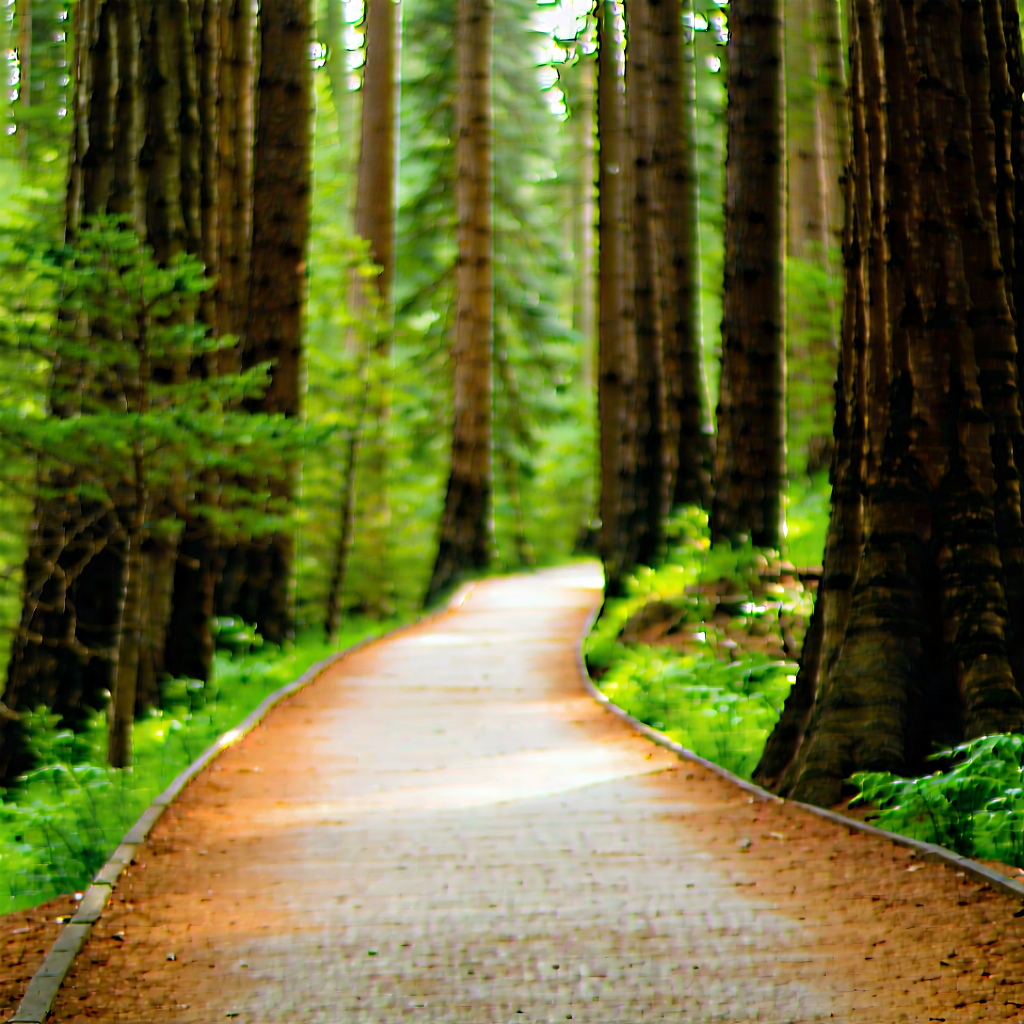 Nature Hdr Photography: Path Through Redwood Forest With Pathway Surrounded