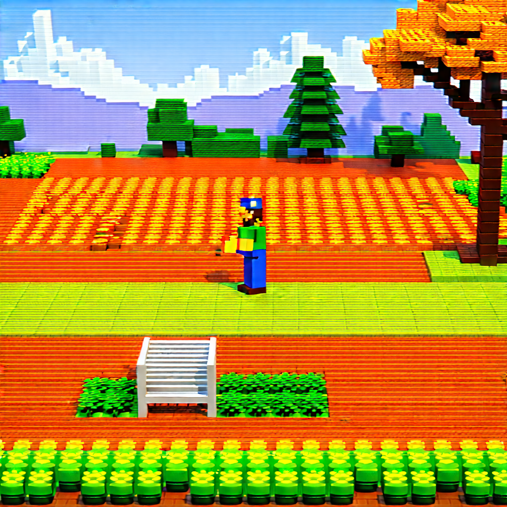 Lifestyle Voxel Art: Spring gardening during autumn