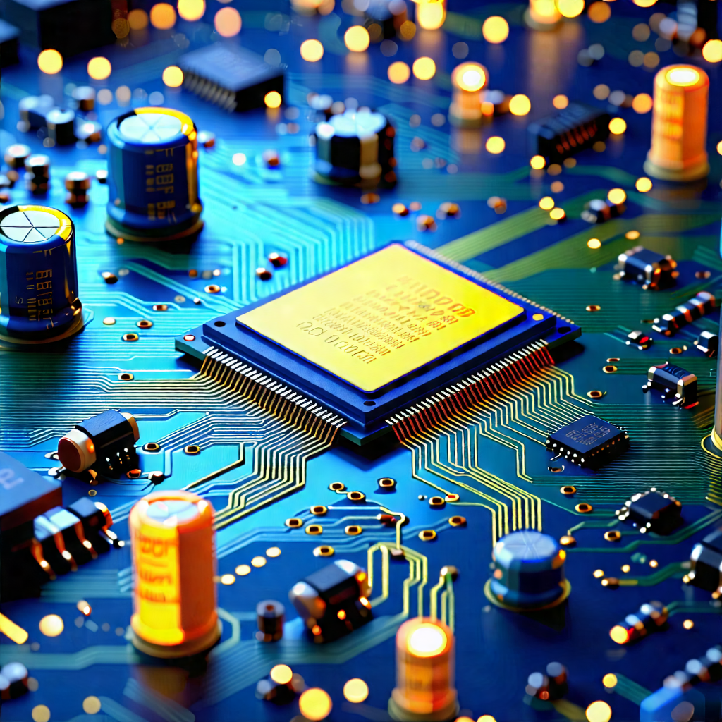 Tech Low Poly: Close-up of electronic circuit