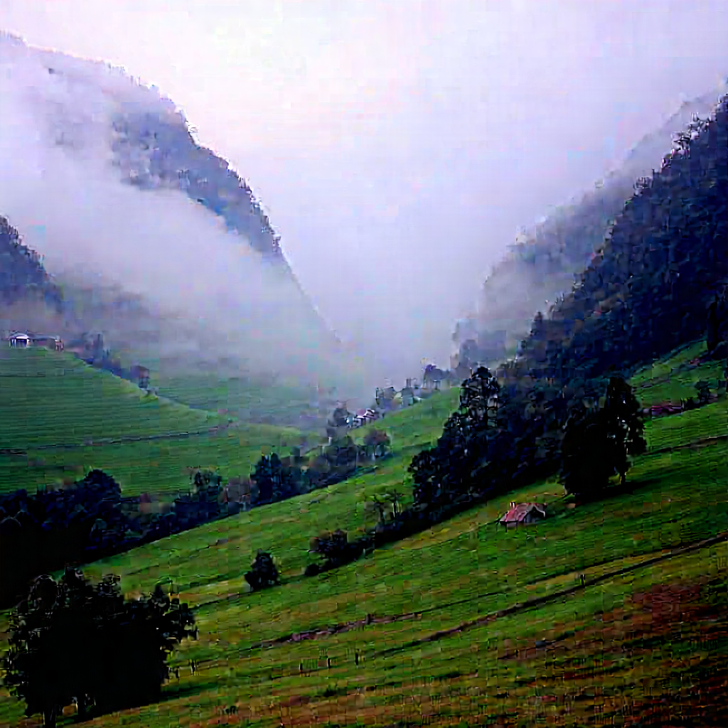 Nature Hdr Photography: Valley During Foggy Morning With Lush Green