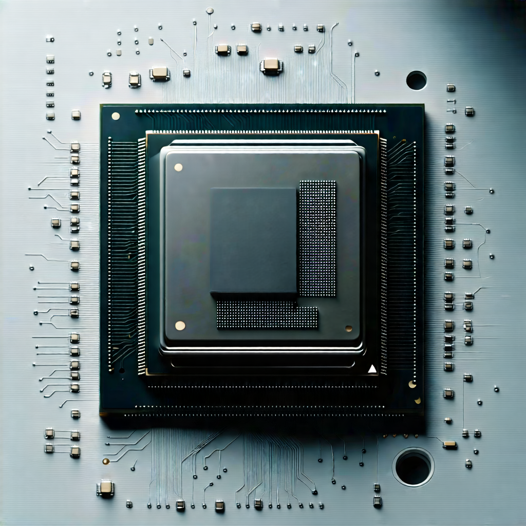 Tech Charcoal Drawing: Close-up of microprocessor