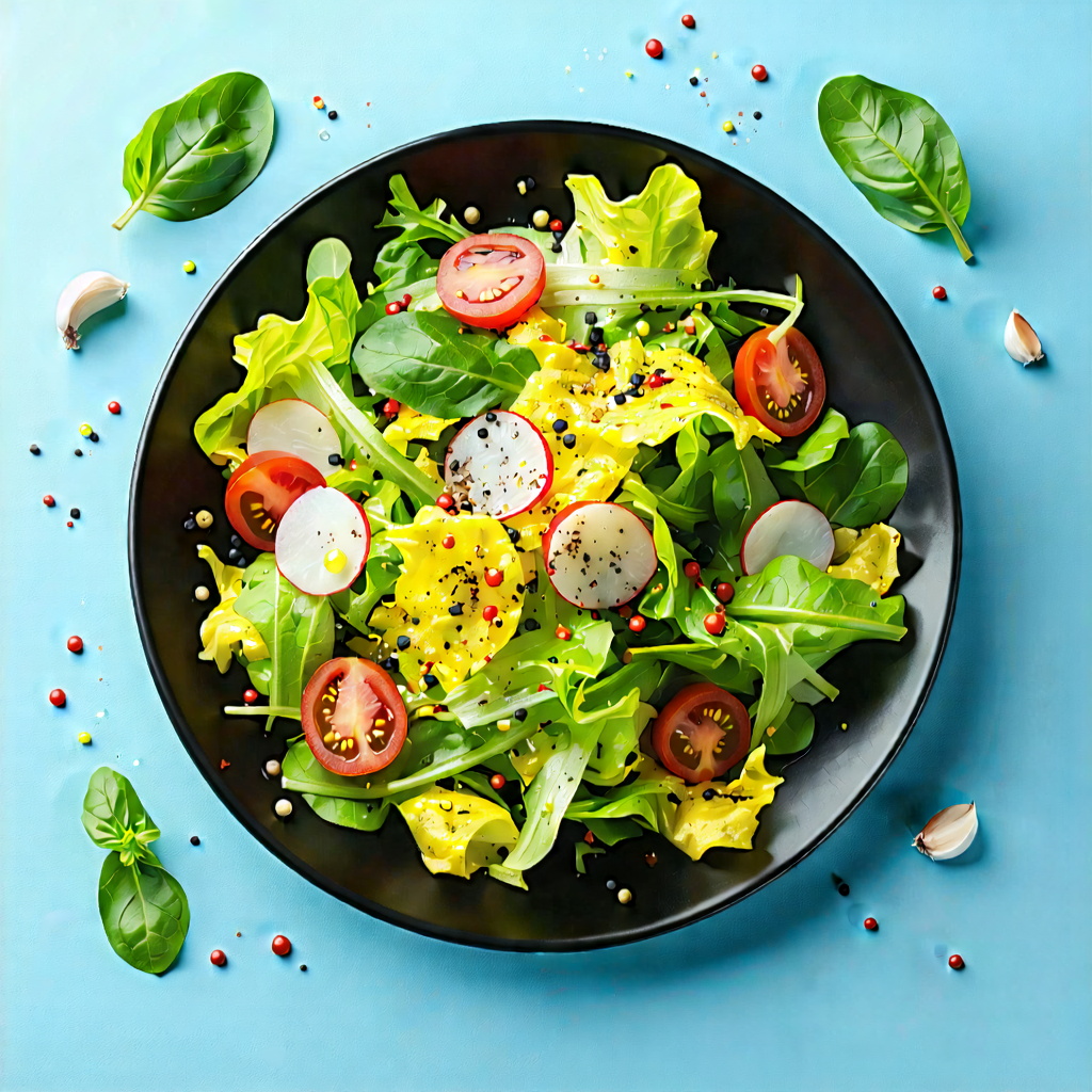 Lifestyle 3d Render: Fresh Salad Prepared With Organic Components With Large Bowl