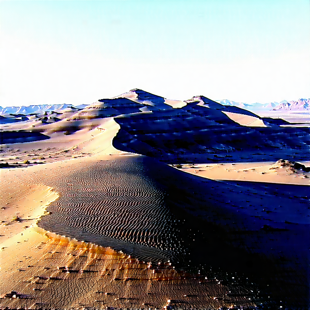 Nature Drone Photography: Clear Sky Over Desert With Large Sand