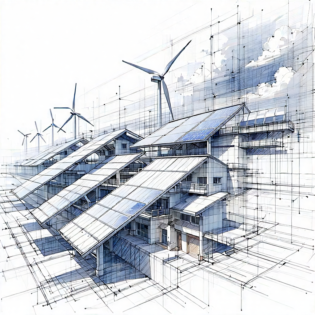 Tech Pencil Sketch: Innovative Renewable Energy Design With Image, There
