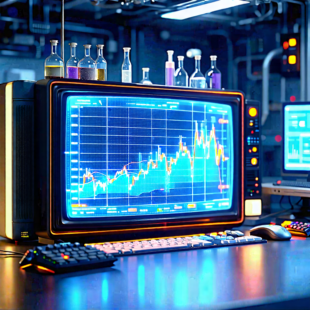 Tech Octane Render: Entertainment Technology In Modern Laboratory With Computer Monitor