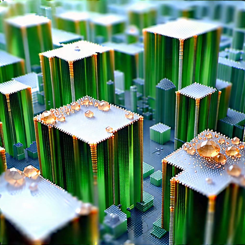 Abstract Nature Photography: Macro View Of Crystalline Structure With Computer-generated Model