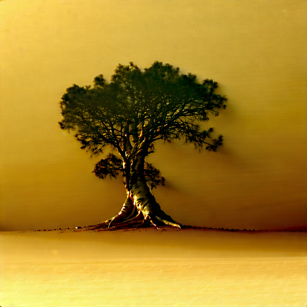 Nature Editorial Photography: Ancient (tree:1.43) In Rocky Terrain With Small Tree