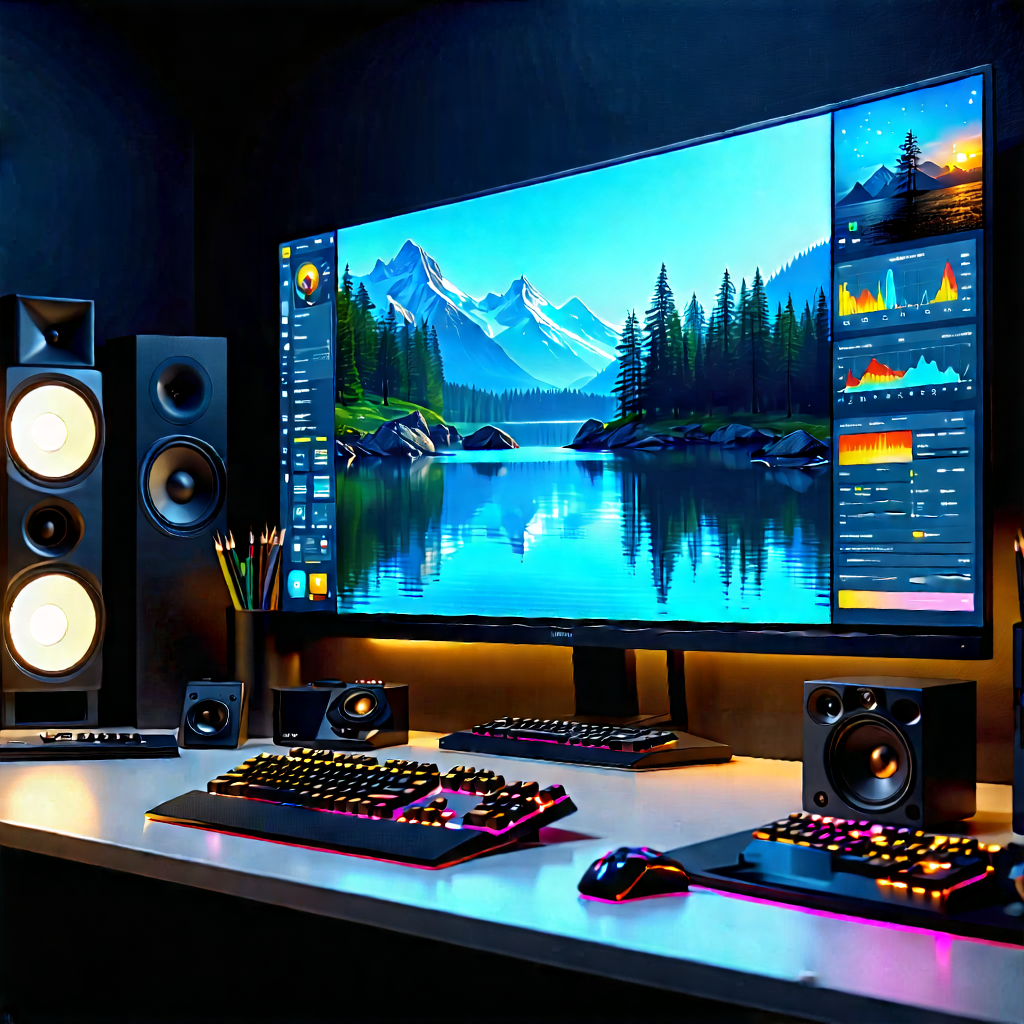 Tech Octane Render: Entertainment Technology In Tech Office With Large Flat