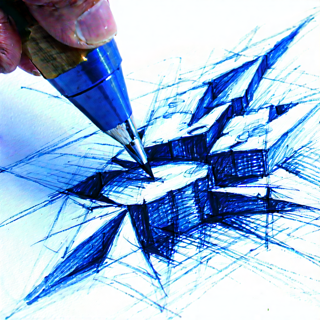 Abstract Charcoal Drawing: Macro view of material interaction