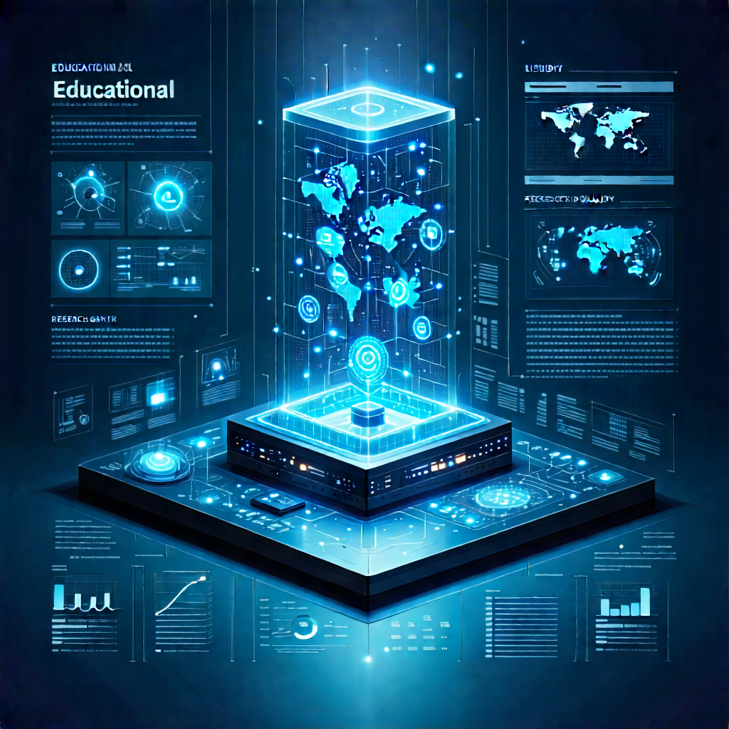Tech Infographic Style: Educational Technology In Research Center With Computer Screen