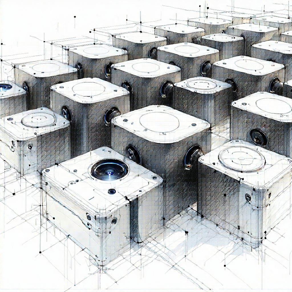 Tech Pencil Sketch: Close-up Of Sensor Array With Large Number