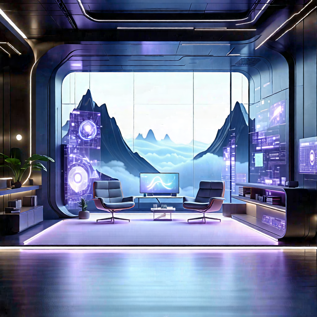 Tech 3d Render: Futuristic Tech Startup Office With Futuristic Room,