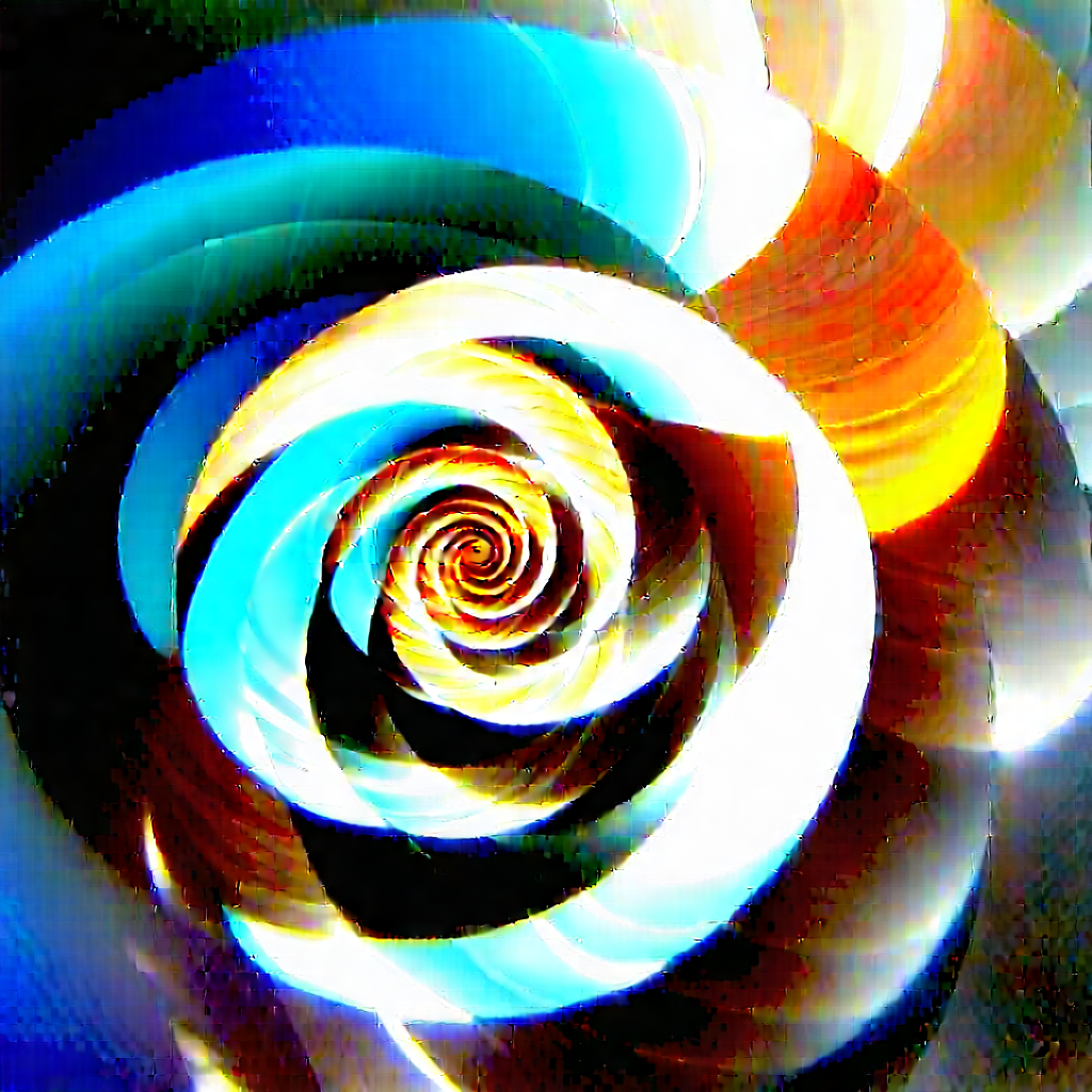 Abstract Watercolor Painting: Spirals with refracted light