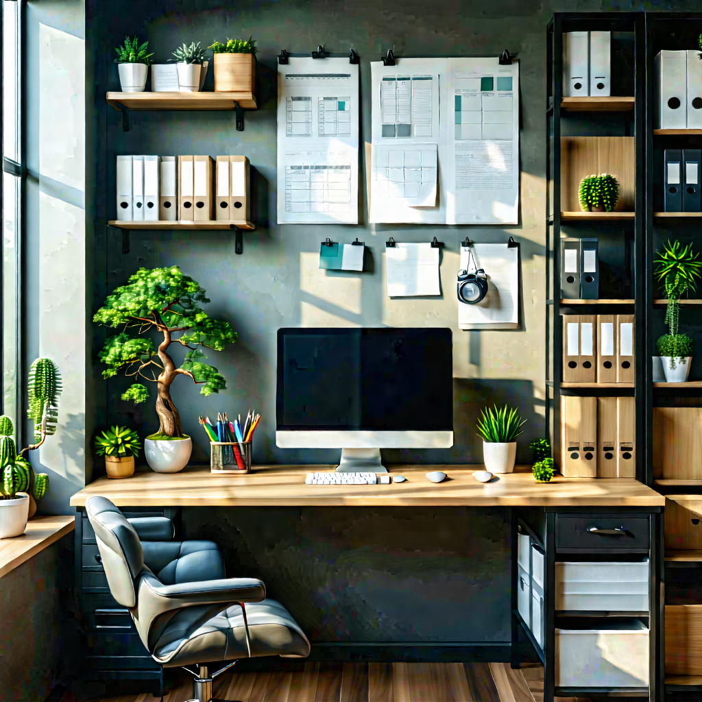 Lifestyle Hdr Photography: Home Office With Organized Space With Well-organized Office