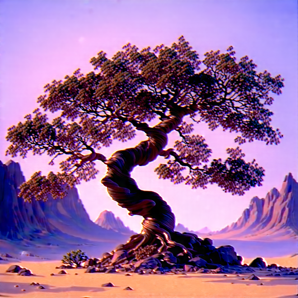 Nature Commercial Photography: Ancient Tree In Rocky Terrain With Tree Twisted