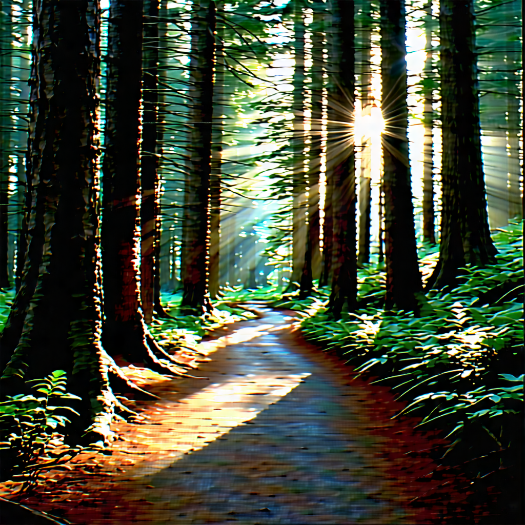 Nature Hdr Photography: Path through redwood forest