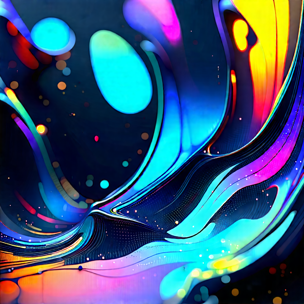 Abstract Cyberpunk Style: Organic abstract with iridescent color palette