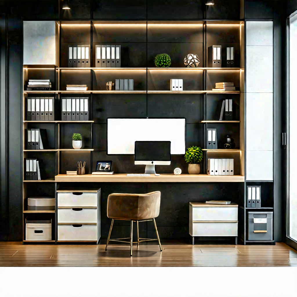 Lifestyle Matte Painting: Home office with organized space