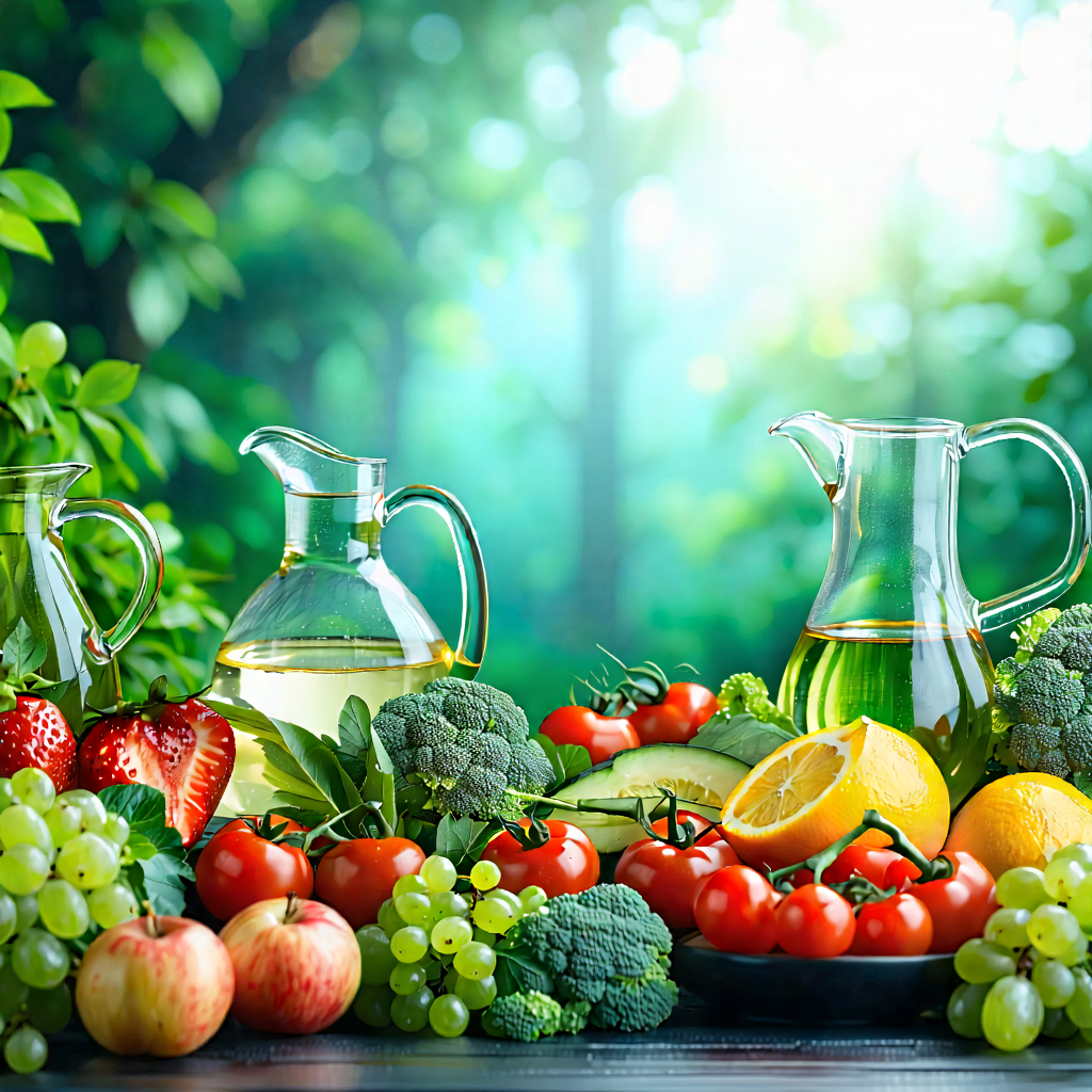 Lifestyle Hdr Photography: Wellness Scene With Healthy Food With Table Filled