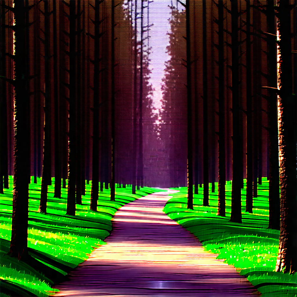 Nature Advertising Photography: Path Through Pine Forest With Pathway Surrounded