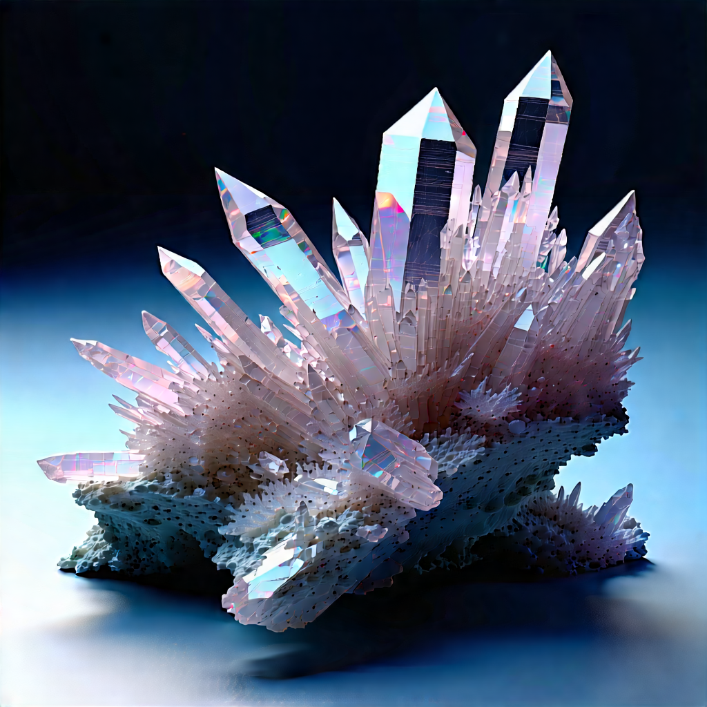 Abstract Generative Art: Abstract Interpretation Of Crystal Growth With Large, Colorful