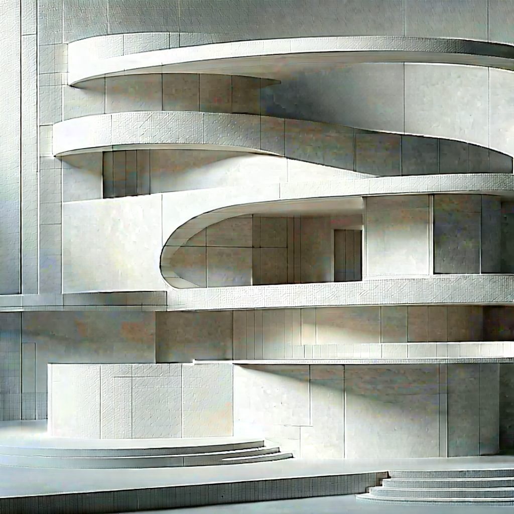 Abstract Bauhaus Style: Layered Forms With Model Building,