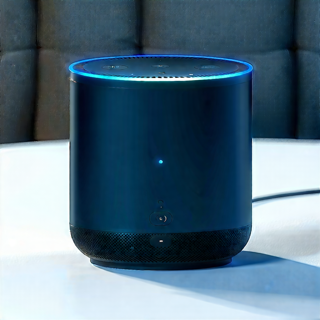 Tech Vector Art: Smart Home Device With Streaming Content With Blue Amazon