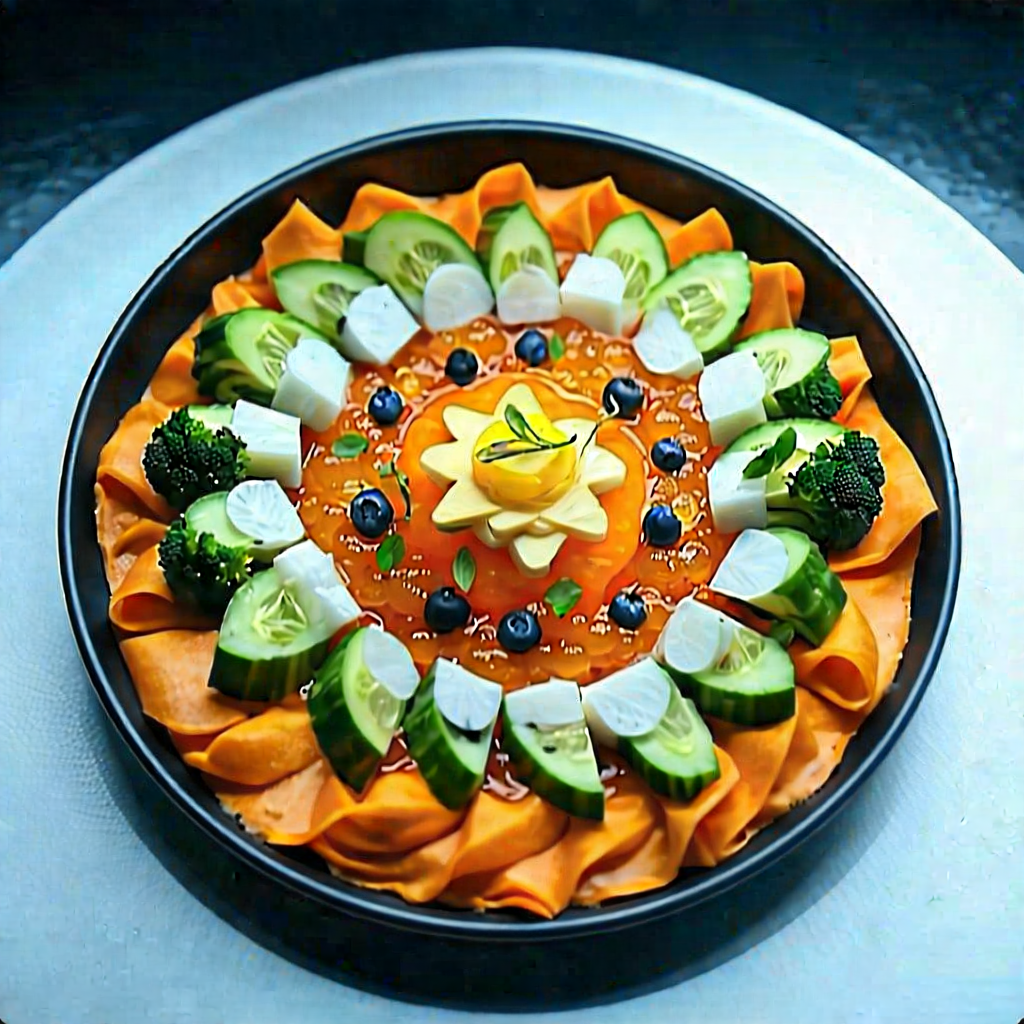 Lifestyle Long Exposure Photography: Healthy Meal Prepared With Artistic Presentation With Large, Colorful