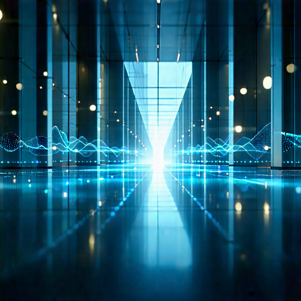 Tech Graphic Design: Futuristic Innovation Hub With Large, Modern