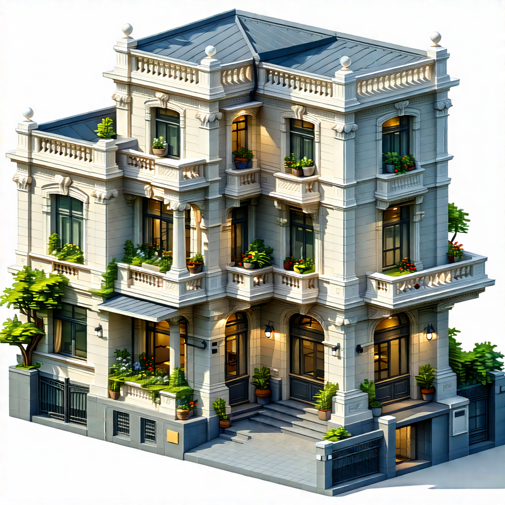 Urban Isometric Design: Urban loft with ornate details