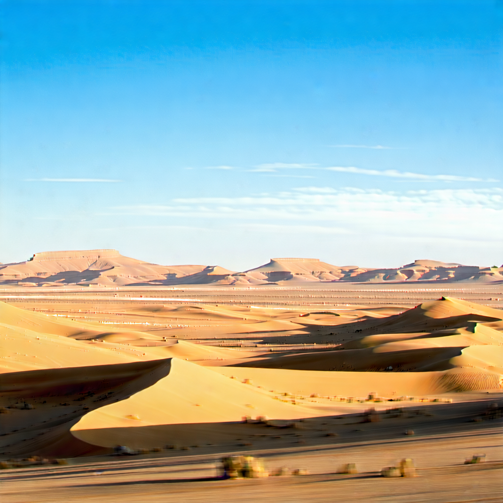 Nature Tilt-shift Photography: Clear Sky Over Desert With Vast Desert