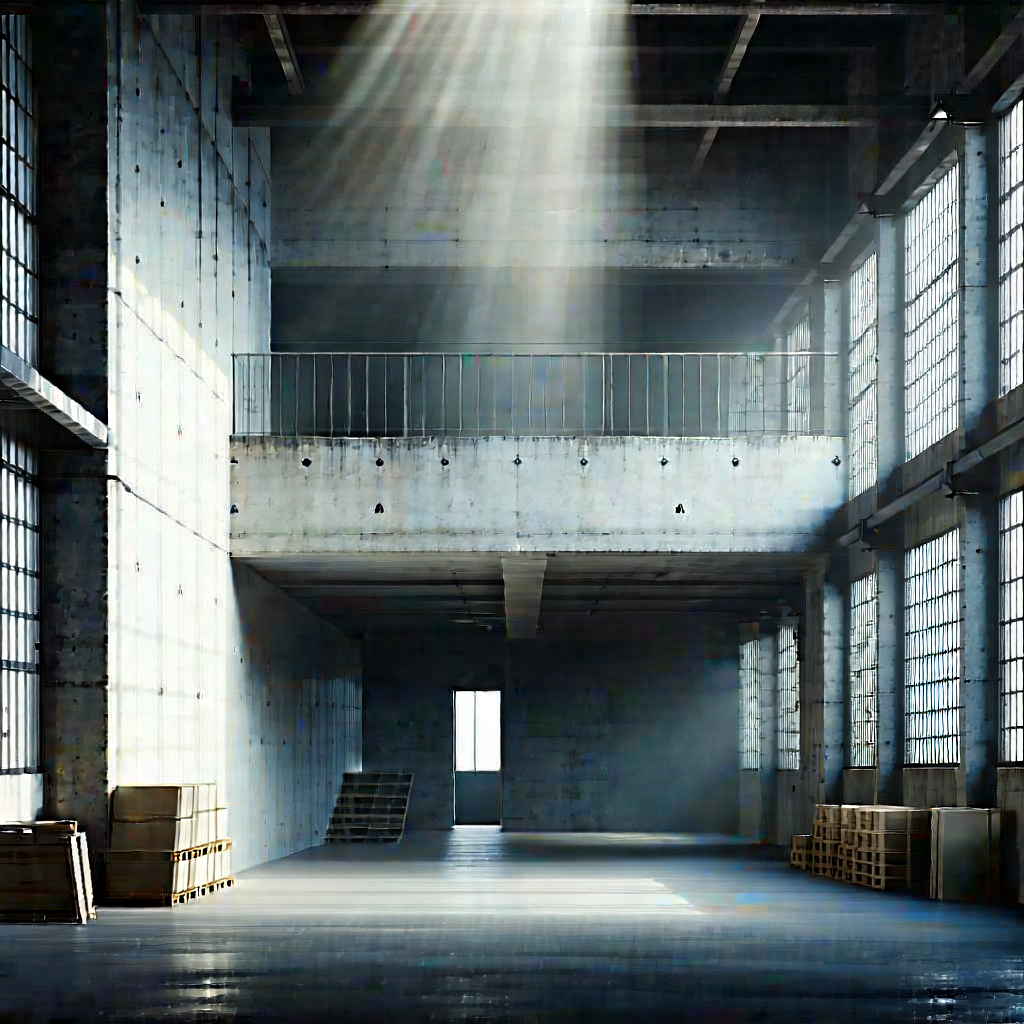 Urban Octane Render: Converted Warehouse With Minimalist Design With Large, Empty