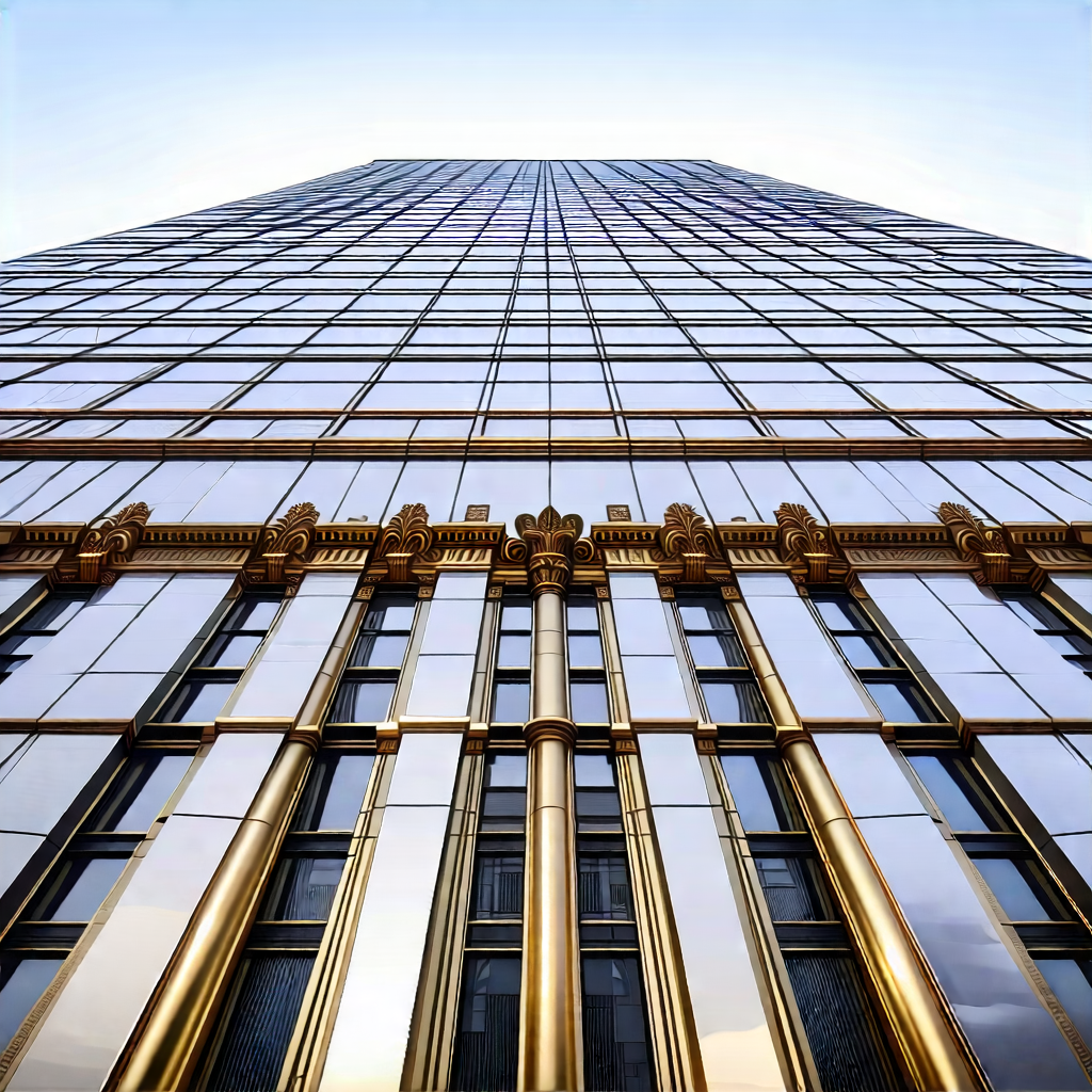 Urban Commercial Photography: Skyscraper With Ornate Details With Large, Tall