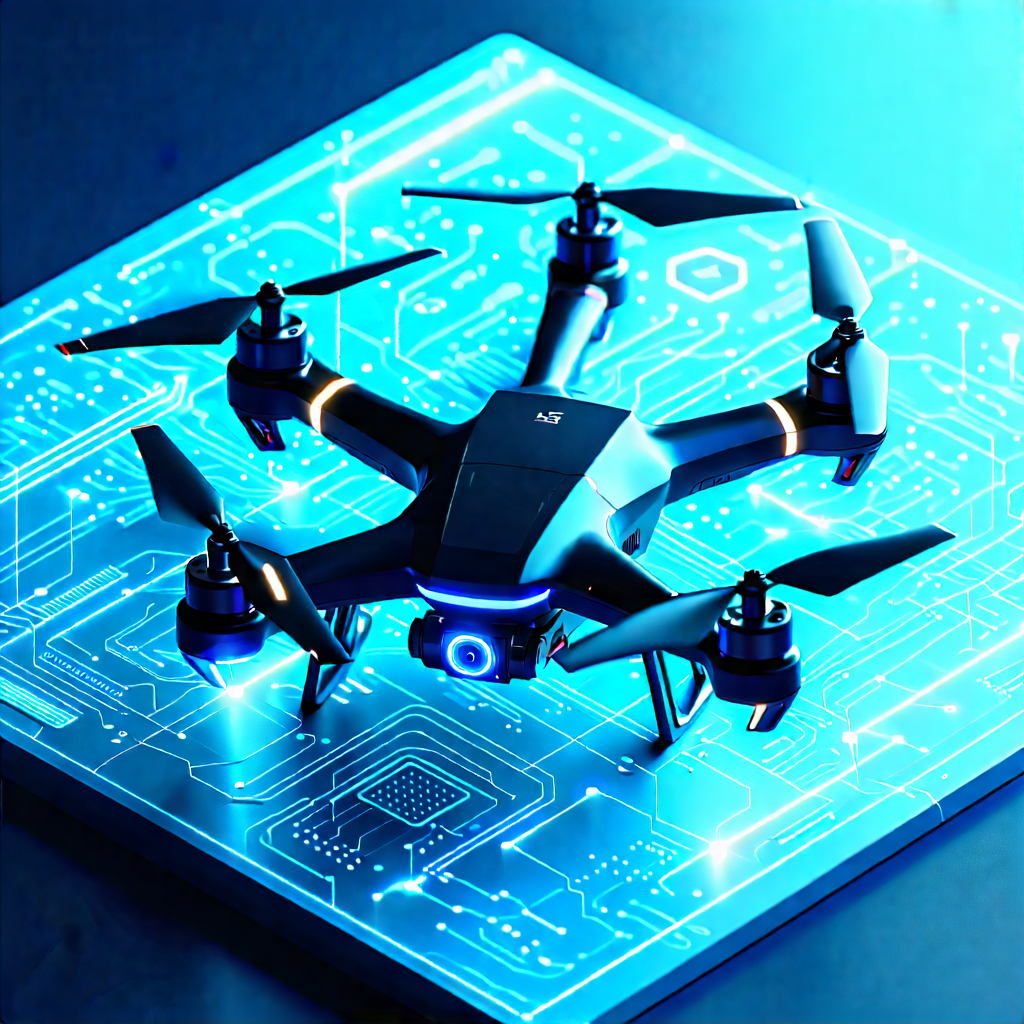 Tech Isometric Design: Drone with data visualization