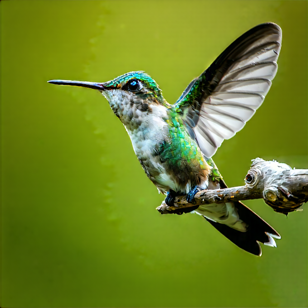 Nature Concept Art: Hummingbird In Natural Habitat With Colorful Hummingbird