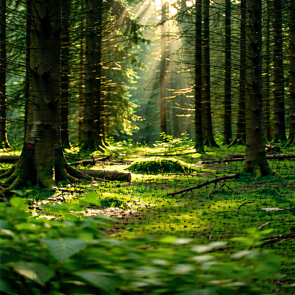 Nature Professional Photography: Forest scene during midday