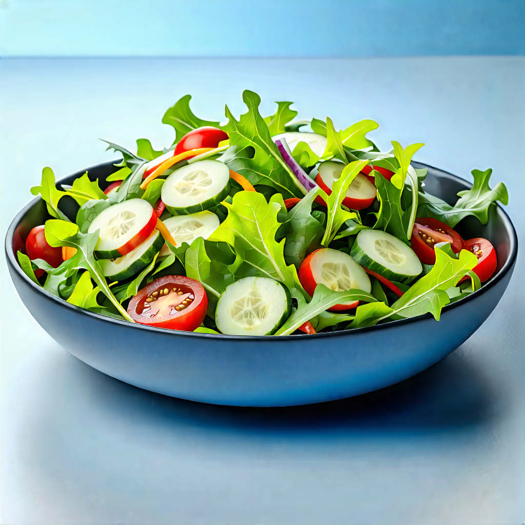 Lifestyle Octane Render: Fresh Salad Prepared With Seasonal Produce With Large Bowl
