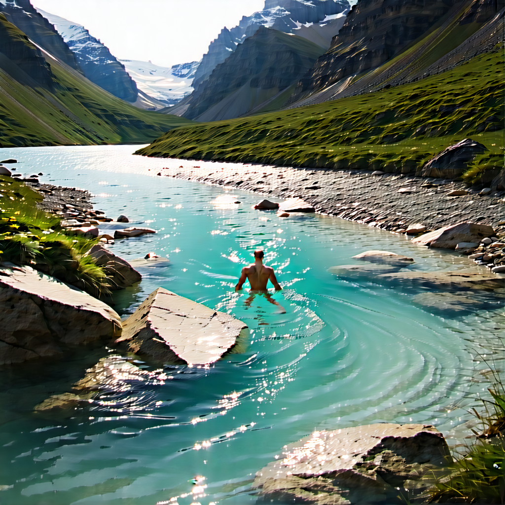 Lifestyle Tilt-Shift Photography: Swimming in mountain trail
