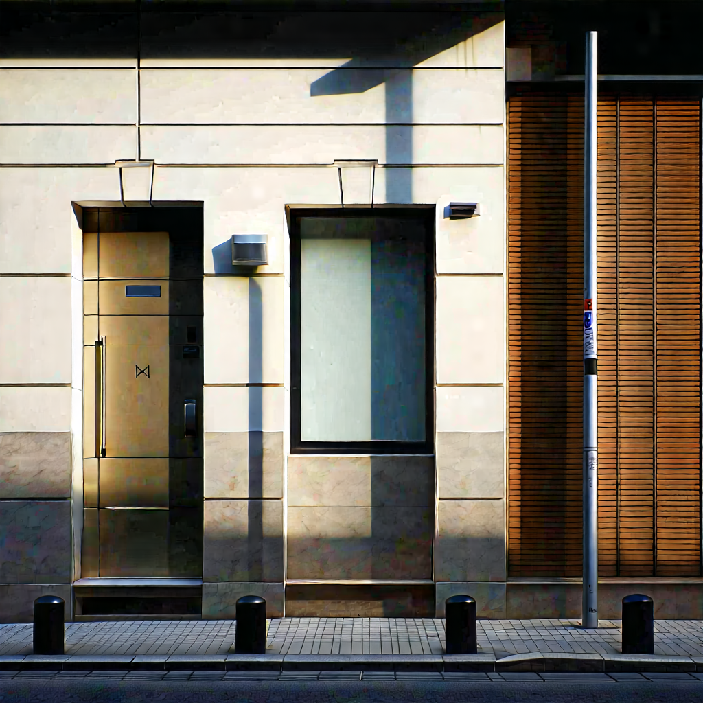 Urban Minimalist Design: Urban Street With Historic Buildings With White Building