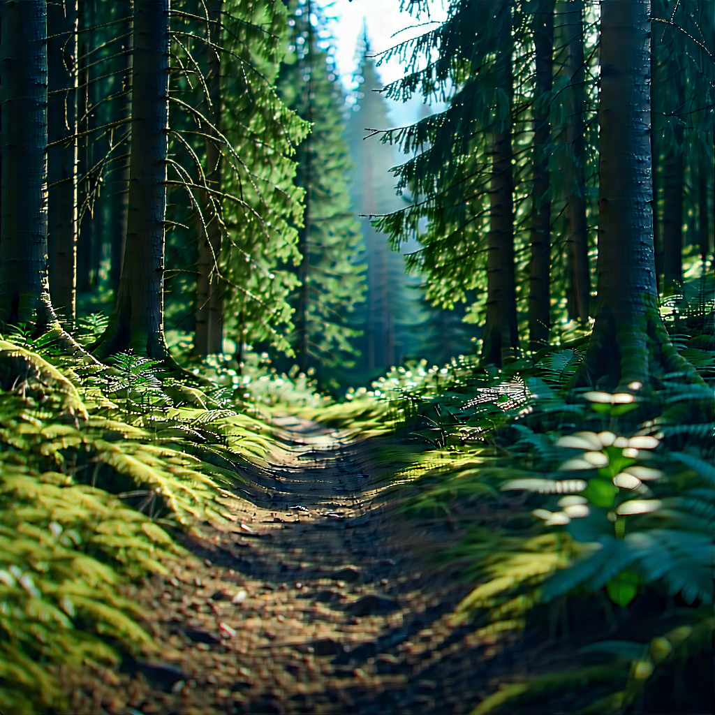 Nature Landscape Photography: Path Through Dense Forest With Image, There