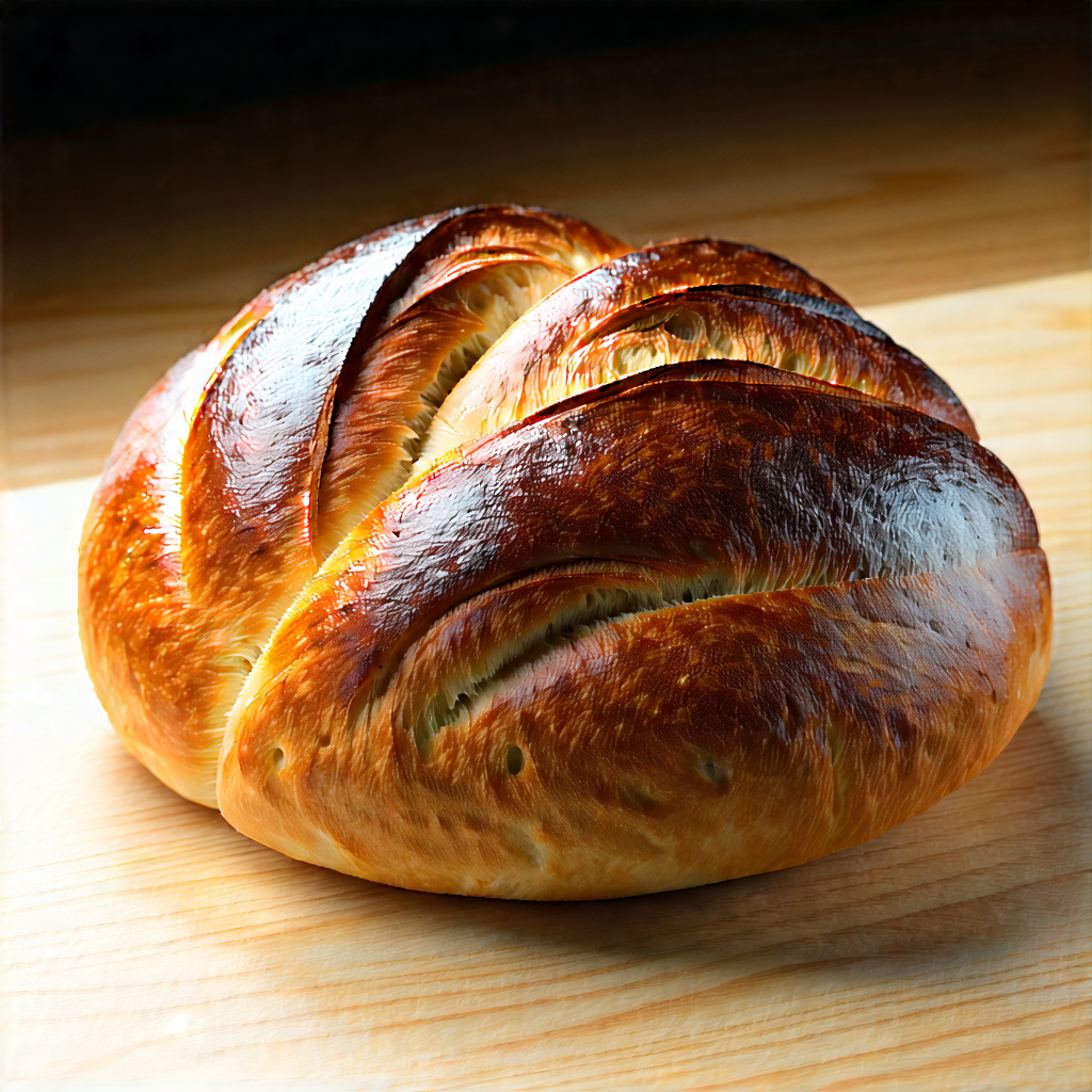 Lifestyle Lithograph: Artisanal Bread Prepared With Artistic Presentation With Loaf Bread
