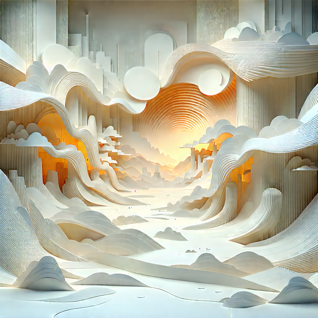 Abstract Macro Photography: Paper Installation With Movement With Image, There