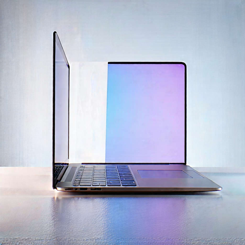 Tech Long Exposure Photography: Laptop With User Interface With Laptop Computer