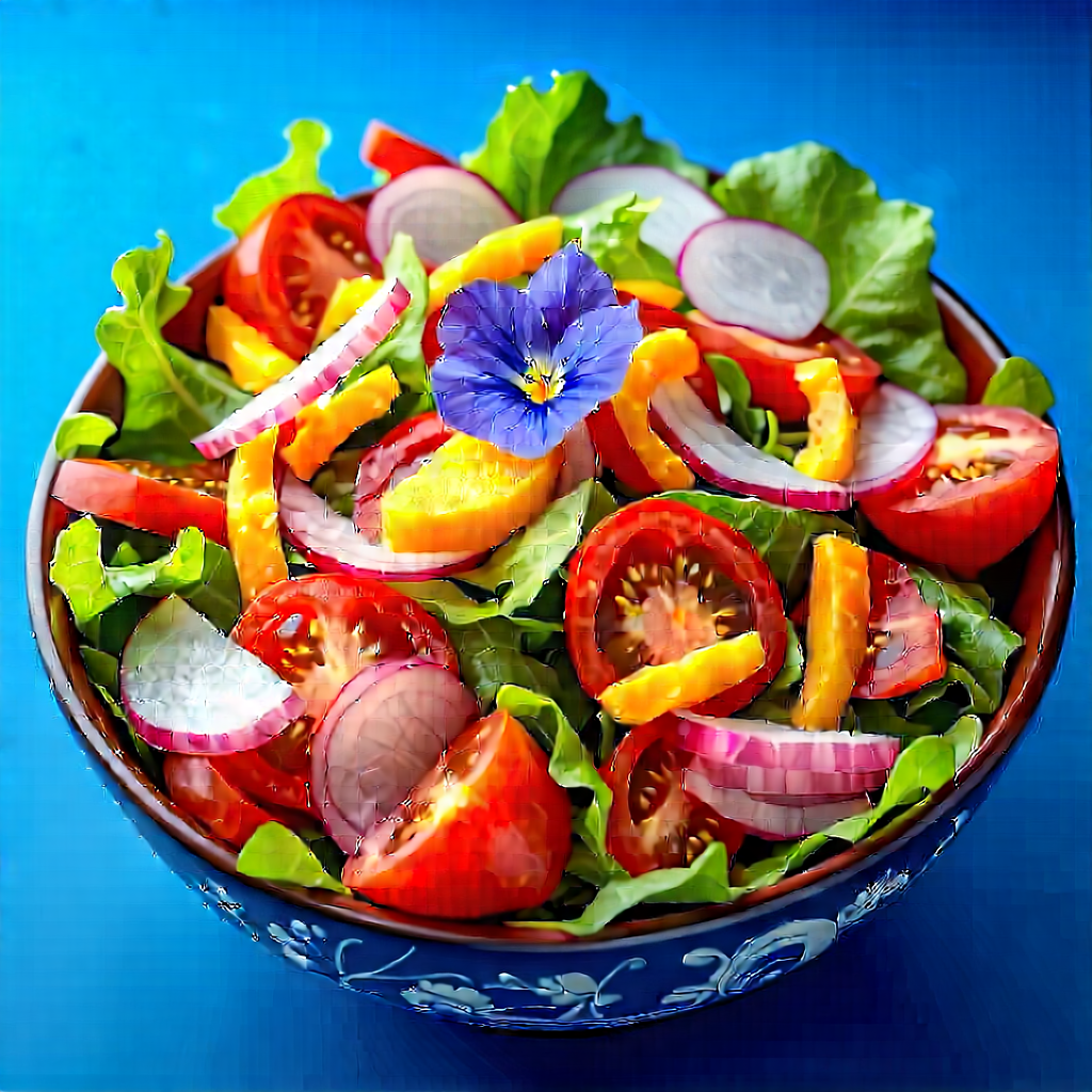 Lifestyle 3D Render: Fresh salad prepared with fresh ingredients